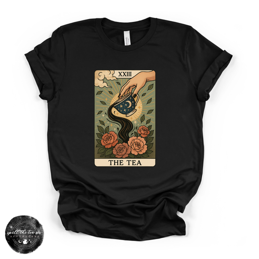 The Tea Tarot Card Bella + Canvas Unisex Graphic Tee – Witchy Tarot Design, Sizes S–3XL