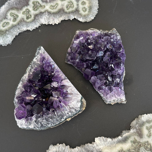2-Piece Deep Purple Uruguayan Amethyst Cluster Set – 1.4 lb