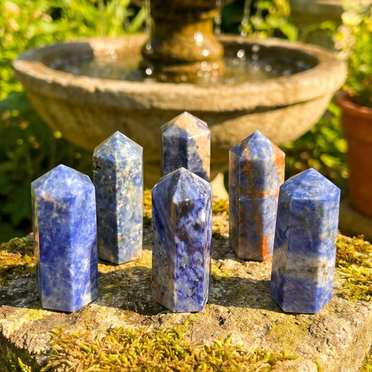 Blue Sodalite Crystal Point Tower Obelisk Carving Wholesale