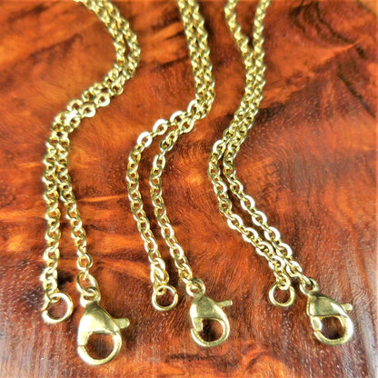 Stainless Steel Necklace Chains Gold - 316 Grade Link Chain - Lobster Claw Clasp