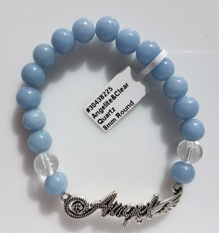 Angelite & Quartz Angel - Bracelet