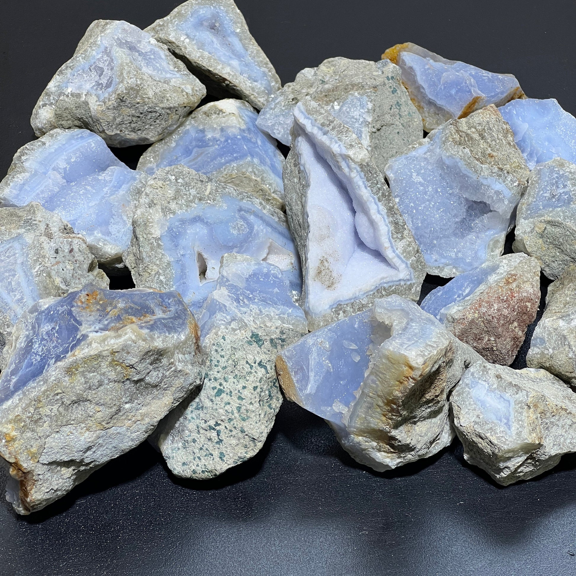 Blue Lace Agate Rough (1 Kilo)(2.2 LBs) Bulk Wholesale Lot