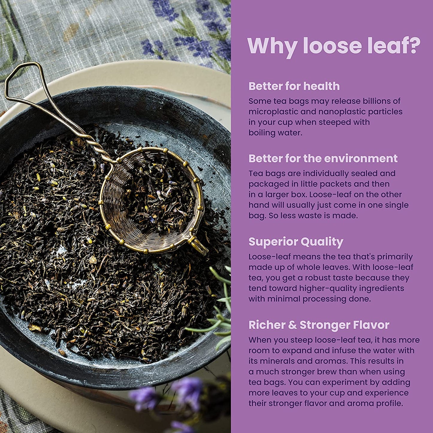 Organic Earl Grey Lavender Loose Tea Blend with Bergamot