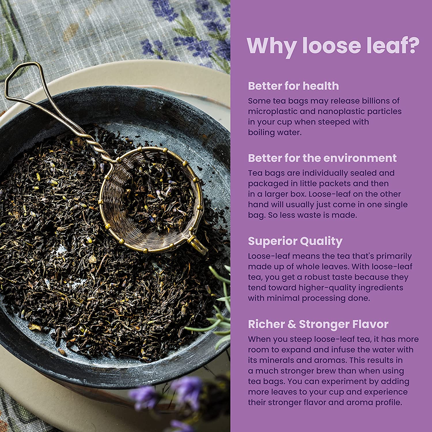 Organic Earl Grey Lavender Loose Tea Blend with Bergamot