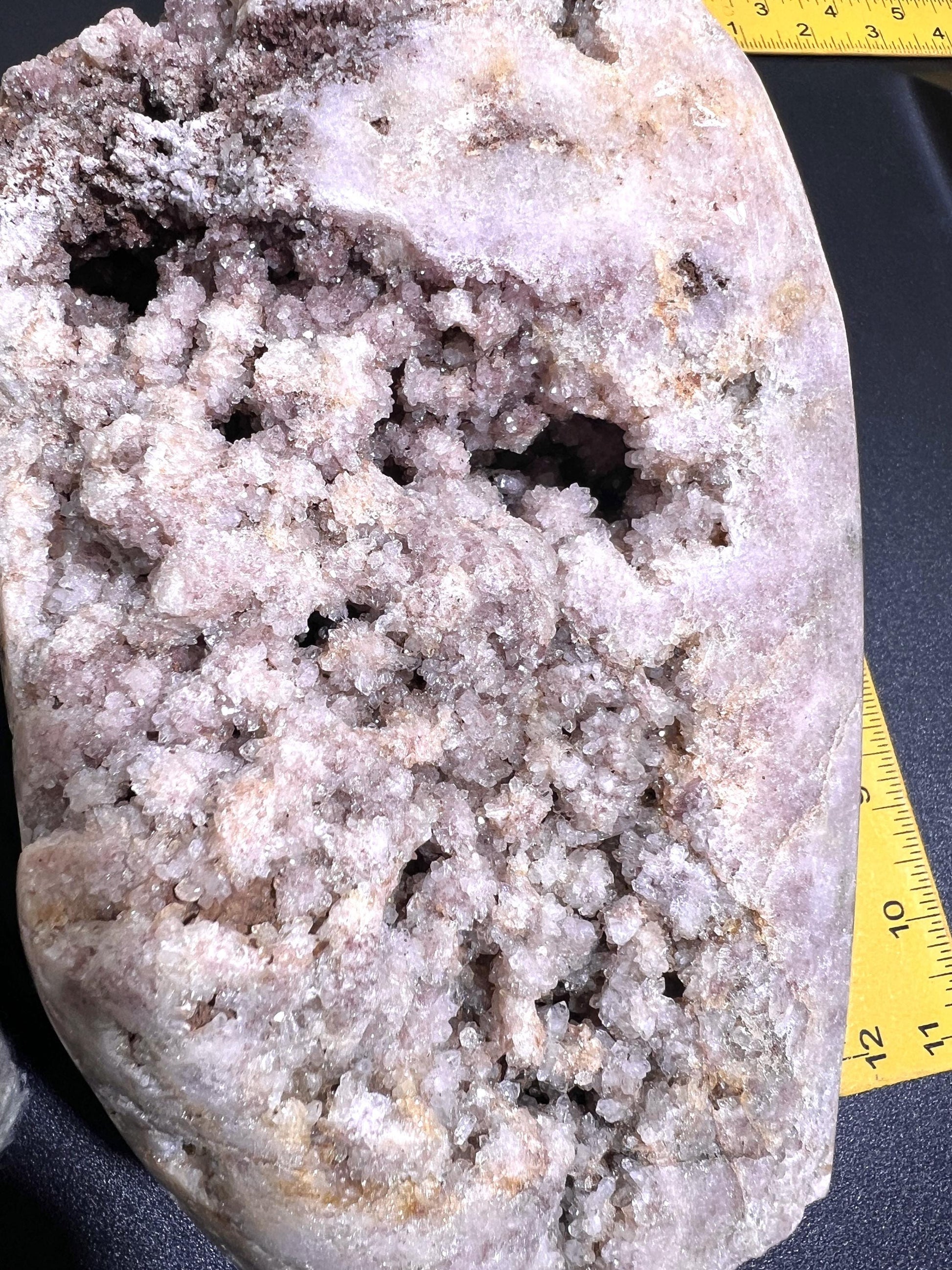 Large Pink Amethyst Druzy Crystal Cluster Standing Freeform Select Polished Carving