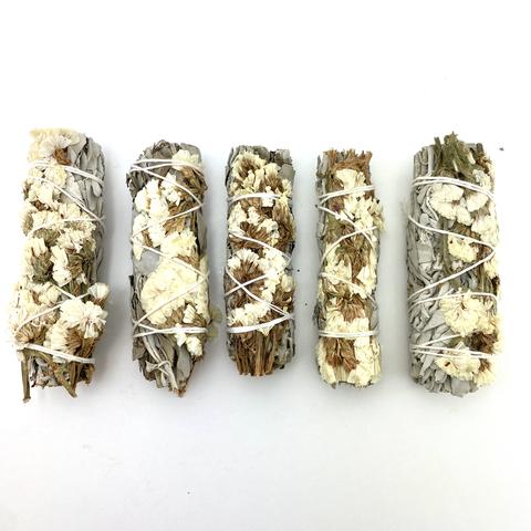 White Sage & White Sinuata - Smudge (5")