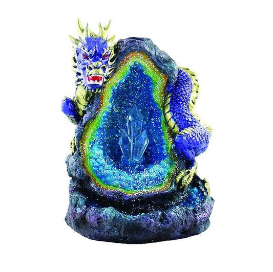 Mystical Blue Dragon LED Backflow Incense Burner 7 Inch