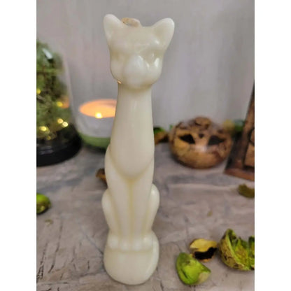 Cat Shaped Ritual Candle For Protection And Banishing