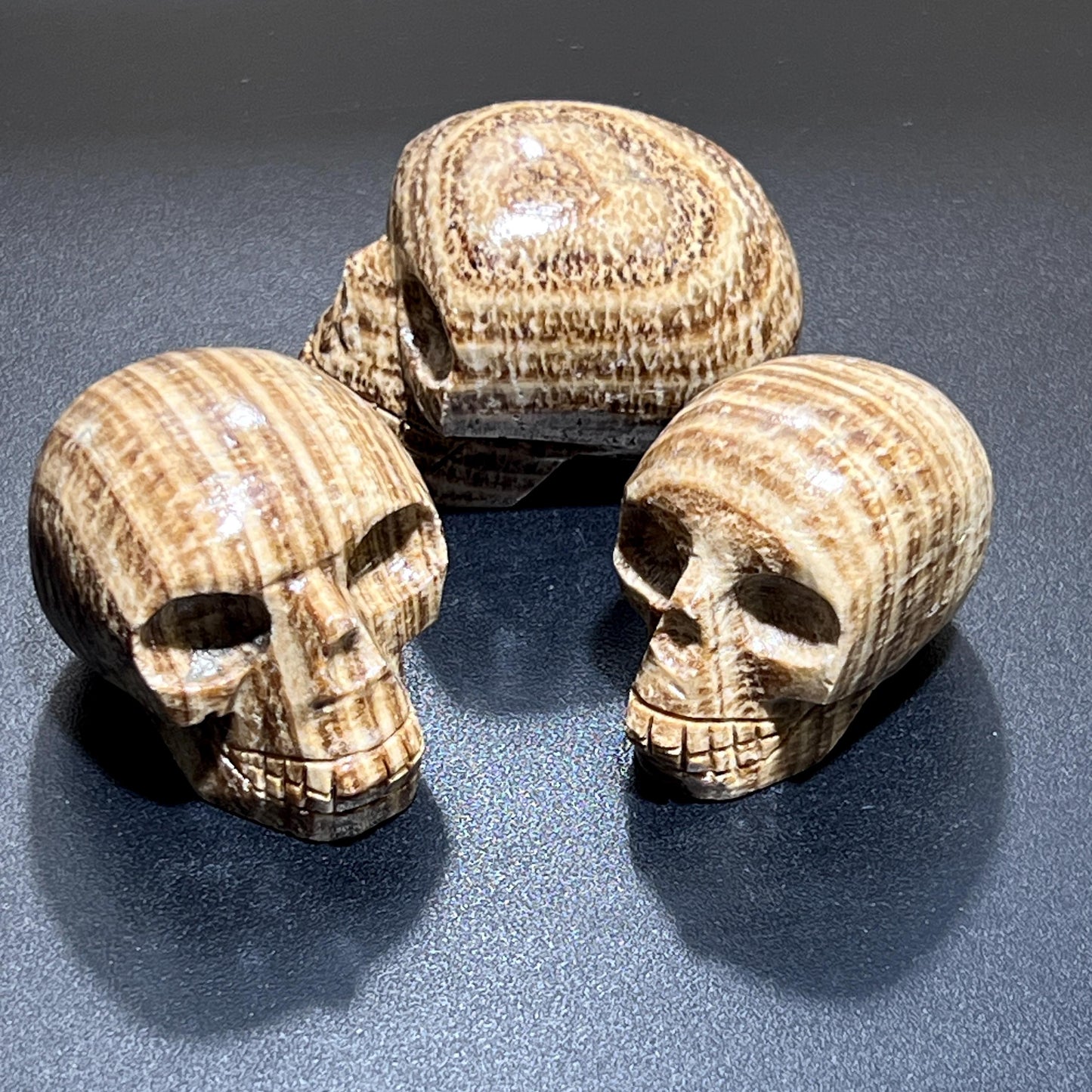 Brown Banded Onyx Skull Carving Wholesale