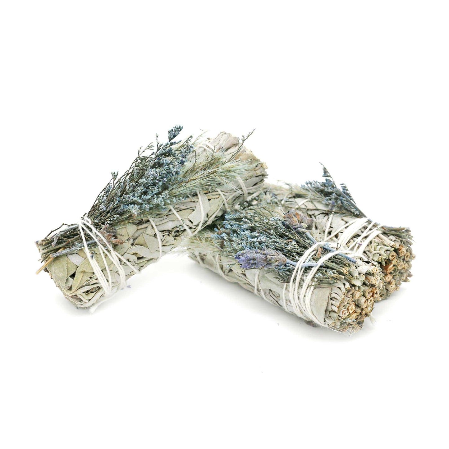 Blue Bouquet Floral White Sage Smudge Stick Cleansing