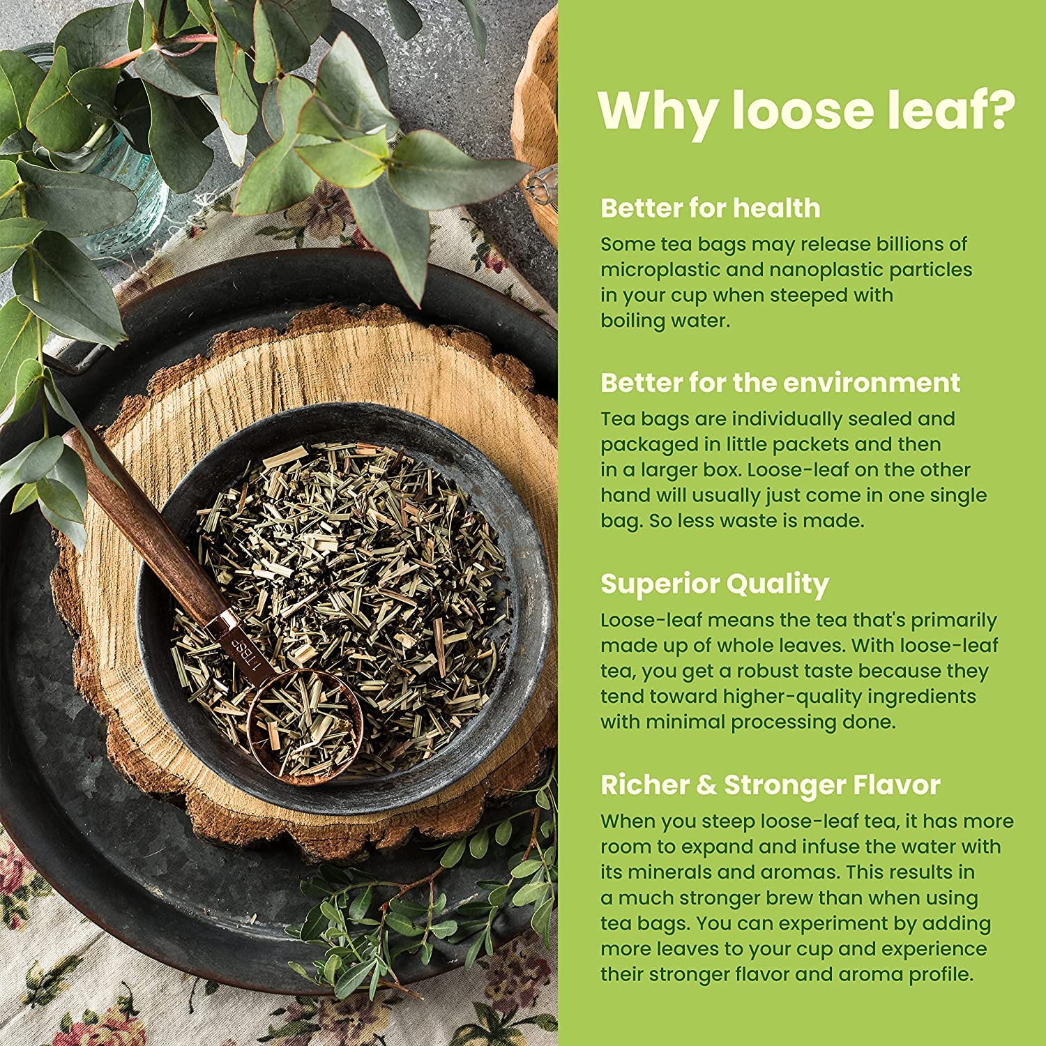 USDA Organic Green Lemon Ginseng Loose Leaf Tea, 4 Oz
