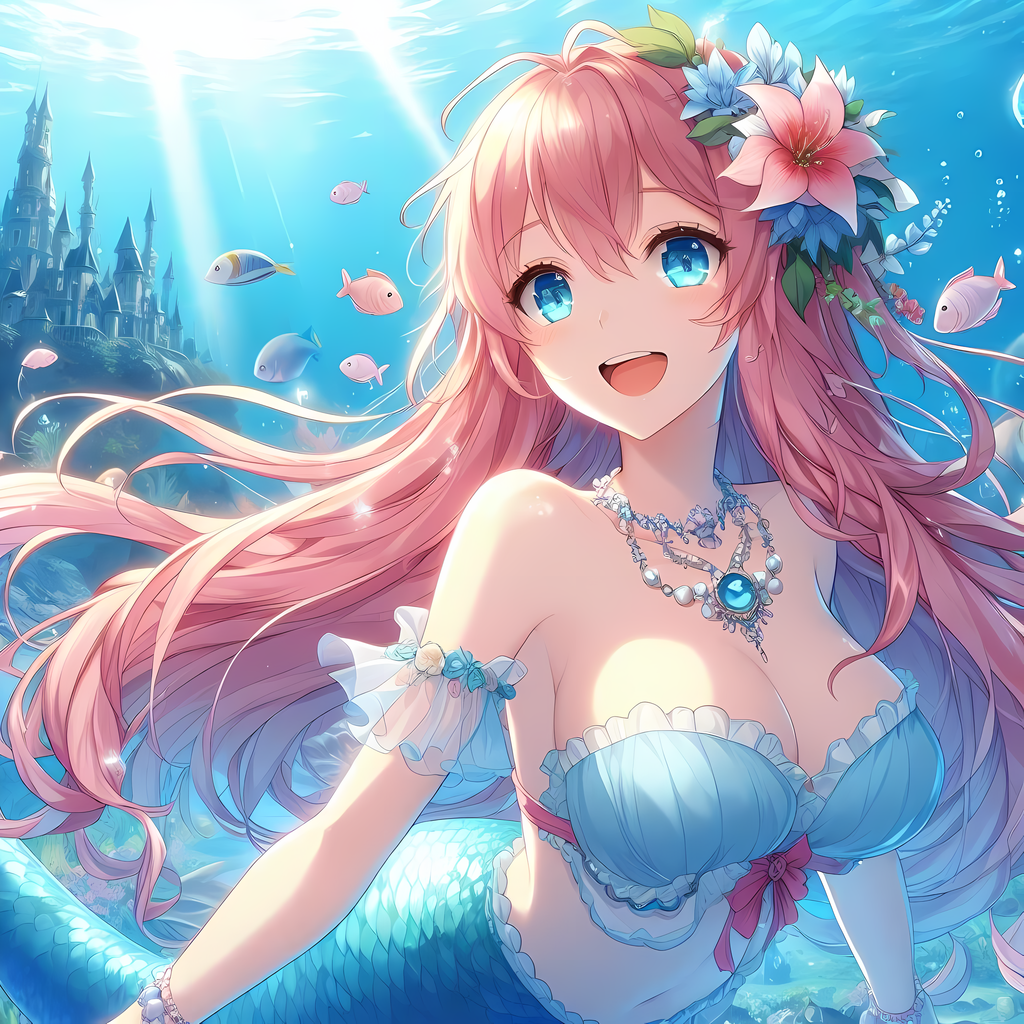 A Mermaid's Tale Green Tea with Blueberry and Peach Flavor