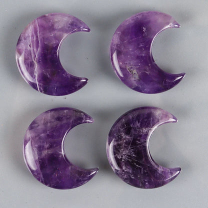 Assorted Natural Crystal Moons For Healing And Protection