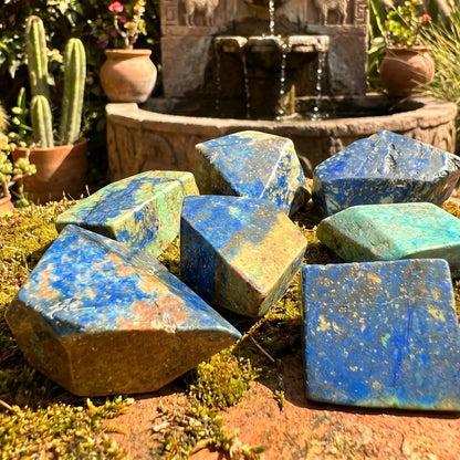 Azurite And Chrysocolla Free-form Shapes Carving Wholesale