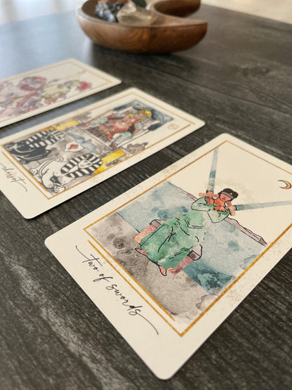 Modern Hue Tarot Deck: Reimagined Rider-Waite Watercolors