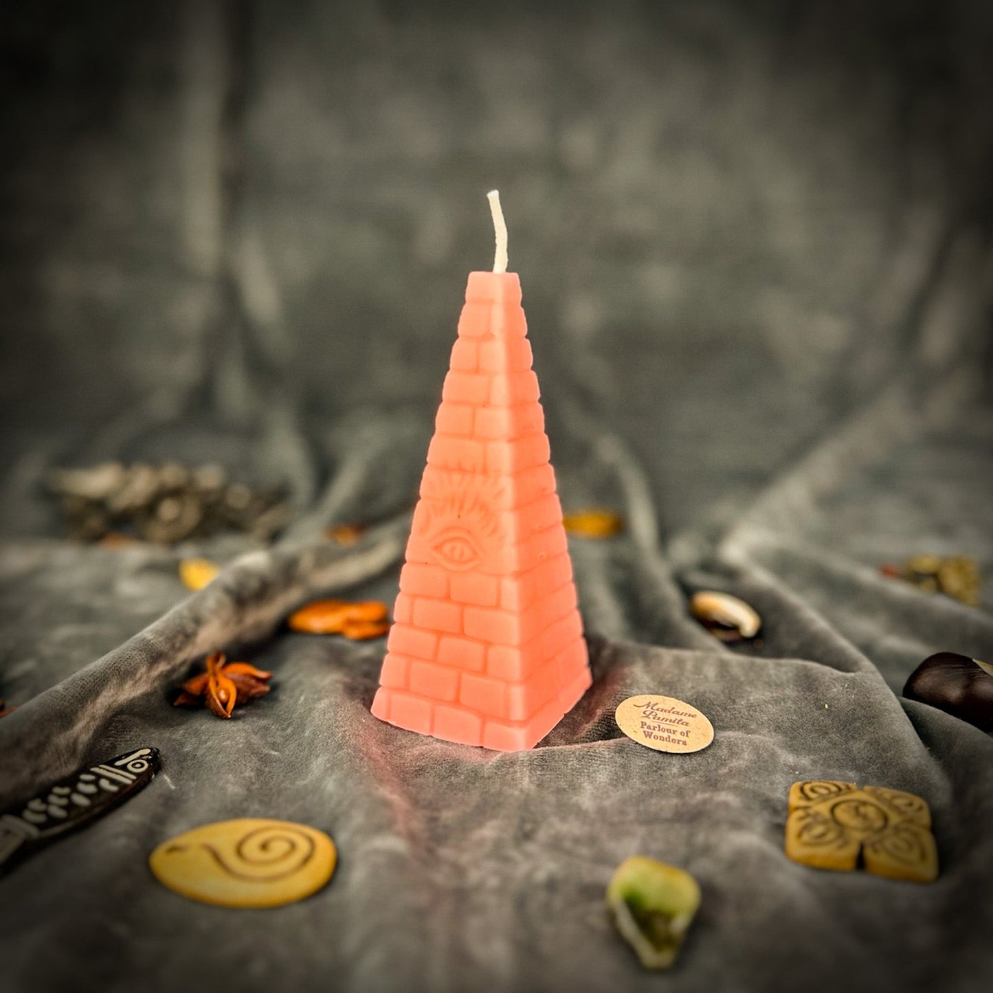 Beeswax All-Seeing Eye Pyramid Spell Candle