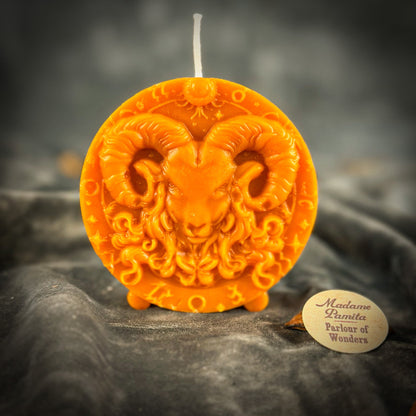 Beeswax Aries Ram Zodiac Spell Candle