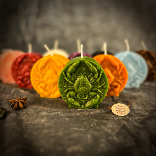 Beeswax Cancer Crab Zodiac Spell Candle