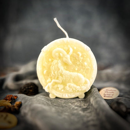 Beeswax Capricorn Goat Zodiac Spell Candle