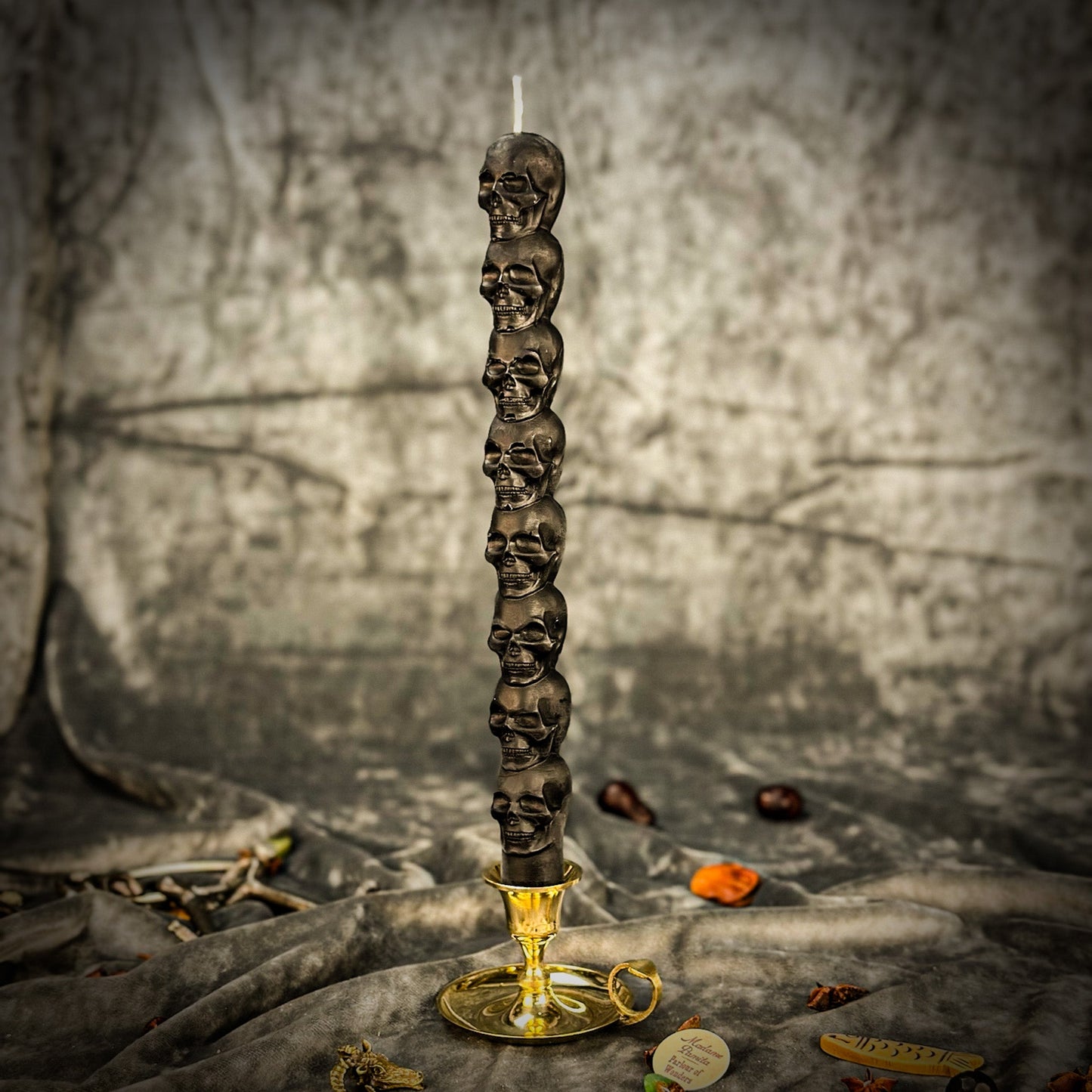 Eight Day Skull Taper Candle Spell Kit – Mind Influence & Ancestral Wisdom Ritual