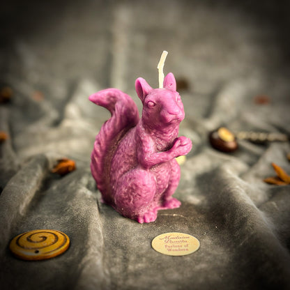 Beeswax Squirrel of Abundance Spell Candle