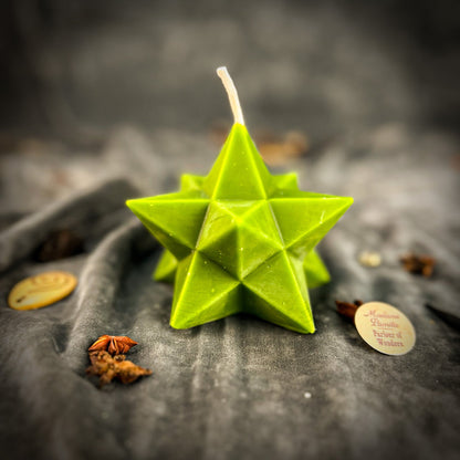 Beeswax Pentagram Merkaba Protection Spell Candle