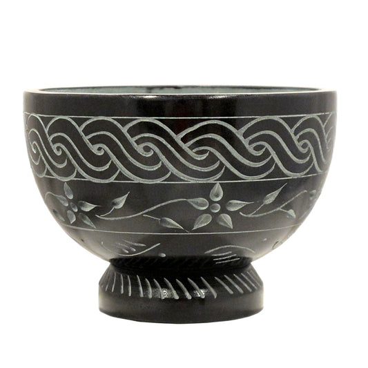 Black Soap Stone Carved Bowl
