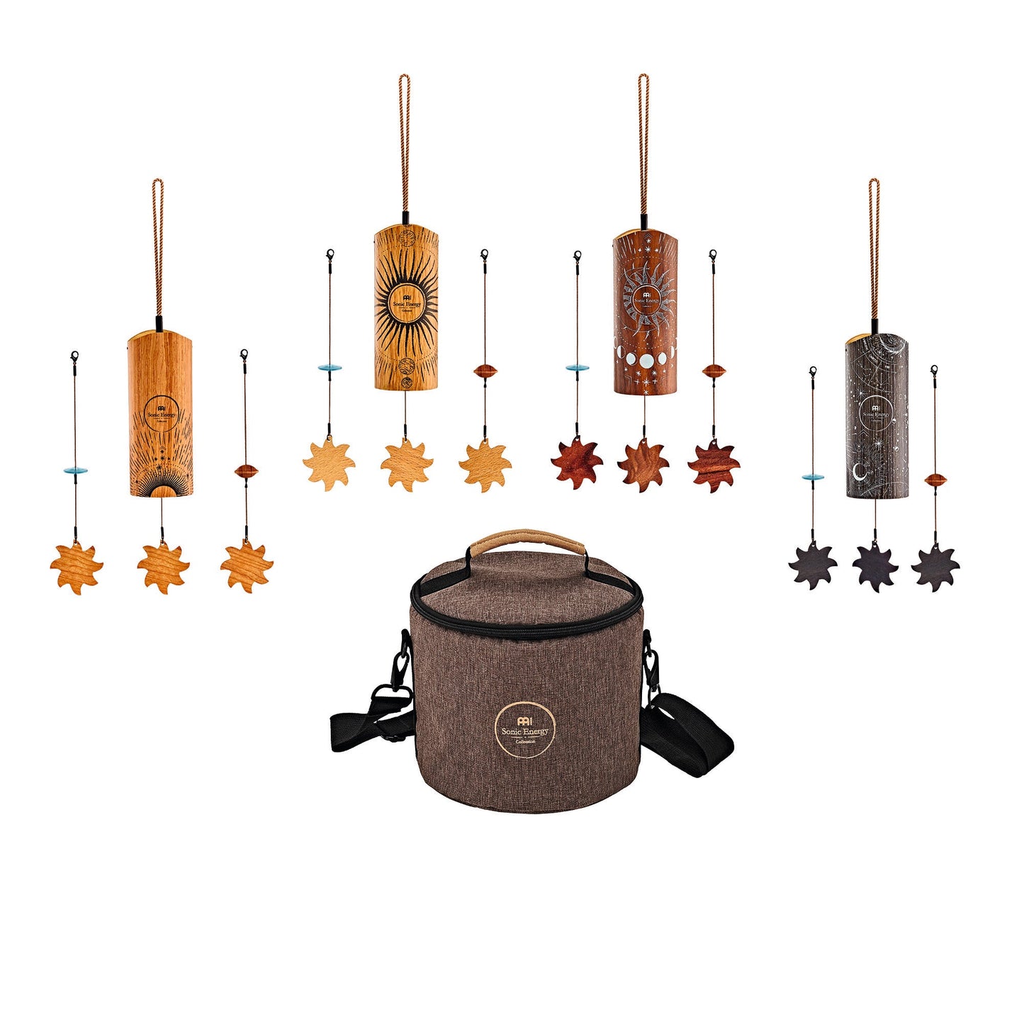 4-Piece Cosmic Bamboo Chime Set with Carrying Bag