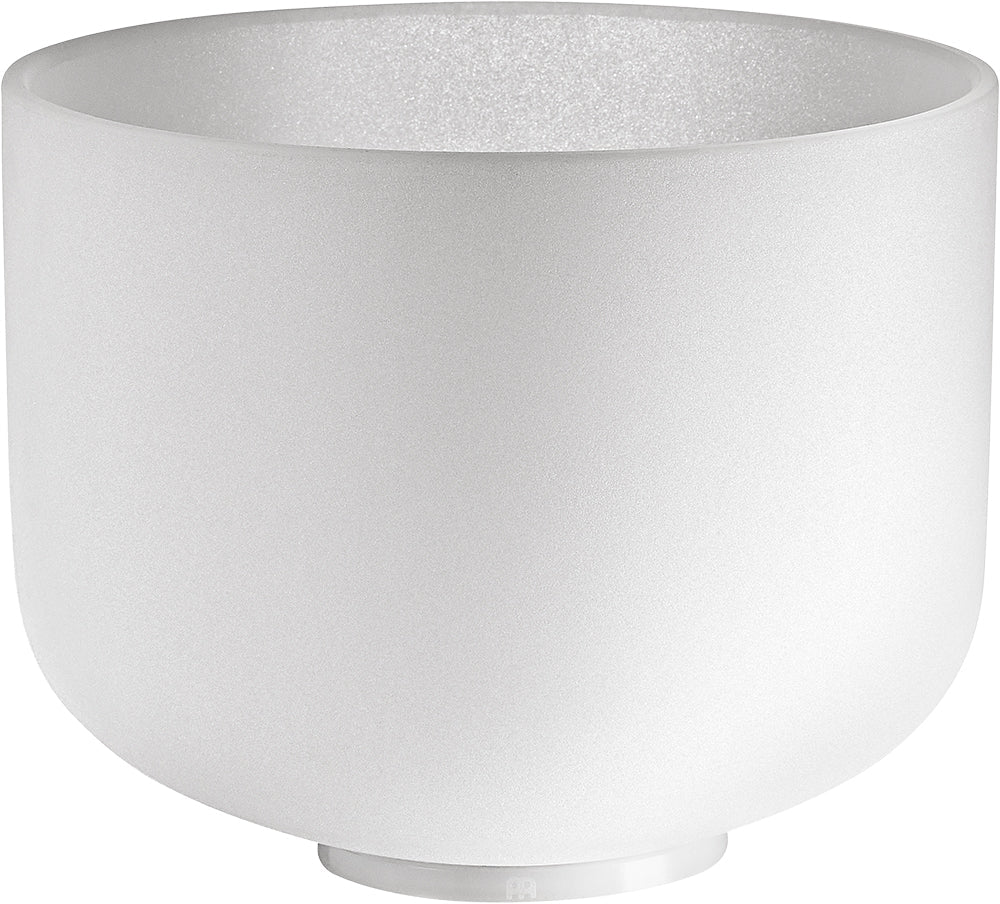 10" White-Frosted Crystal Singing Bowl, Note G4, Throat Chakra