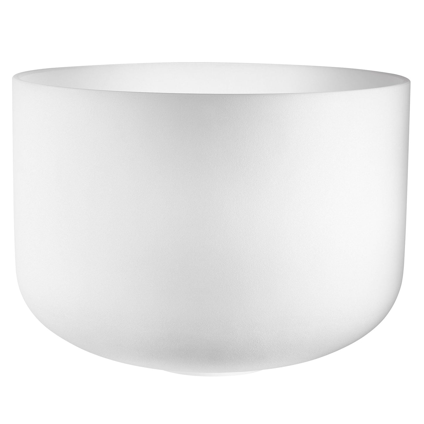 16" White-Frosted Crystal Singing Bowl, Note F3, Heart Chakra 432hz