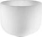 9" White-Frosted Crystal Singing Bowl, Note A4, Brow Chakra