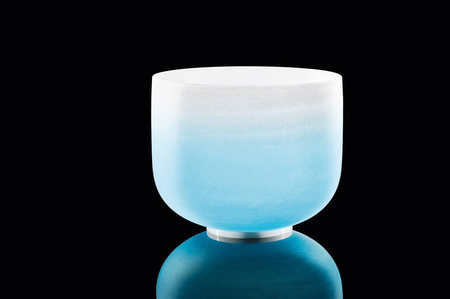 10" Color-Frosted Crystal Singing Bowl, Light Blue, Note G4, Throat Chakra