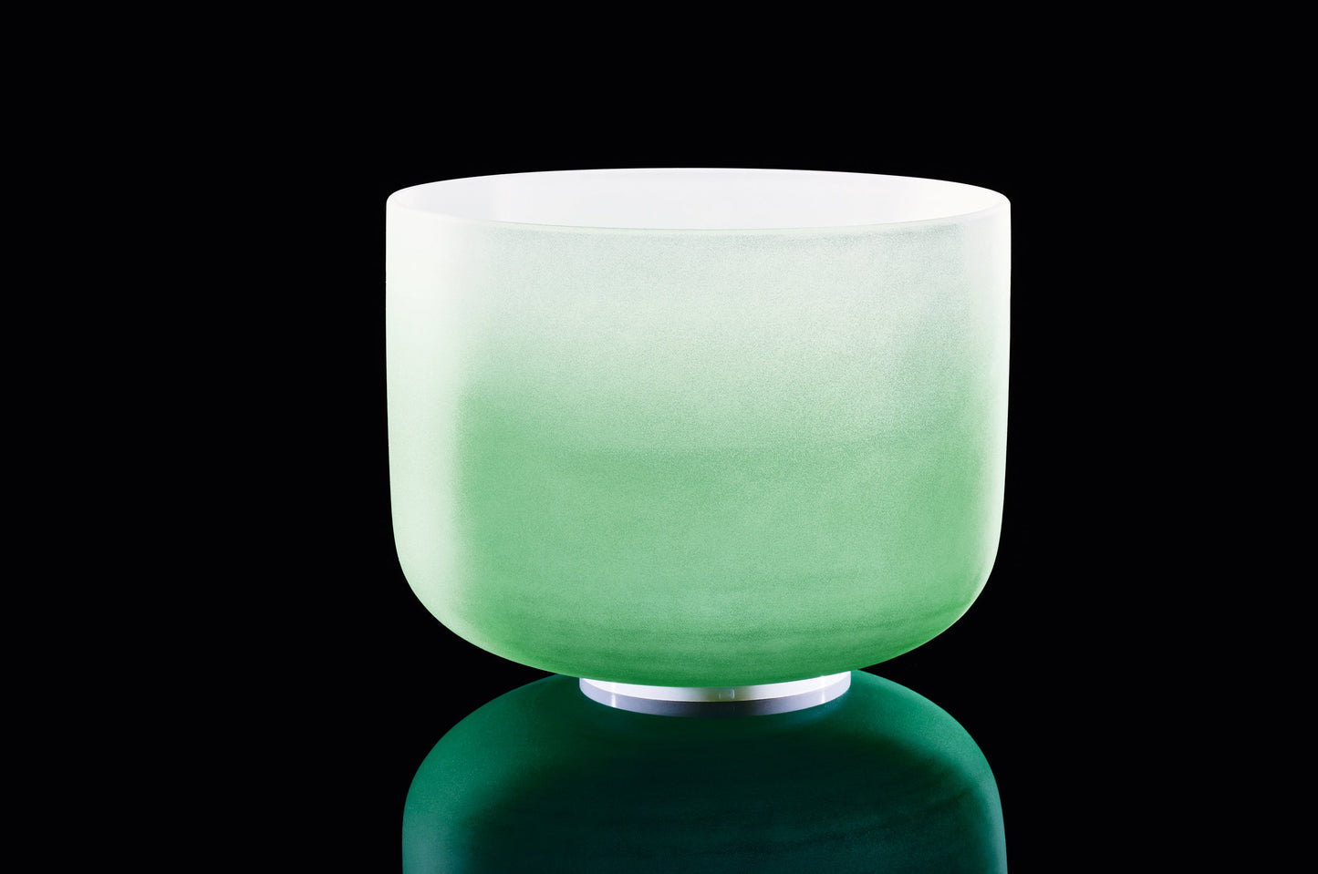 11" Color-Frosted Crystal Singing Bowl, Green, Note F4, Heart Chakra