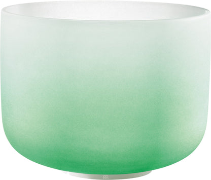 11" Color-Frosted Crystal Singing Bowl, Green, Note F4, Heart Chakra