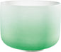 11" Color-Frosted Crystal Singing Bowl, Green, Note F4, Heart Chakra