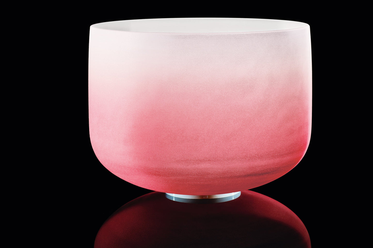 14" Color-Frosted Crystal Singing Bowl, Red, Note C4, Root Chakra