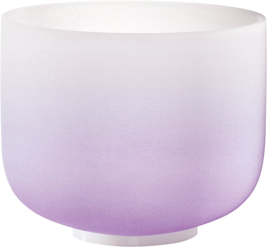 8" Color-Frosted Crystal Singing Bowl, Purple, Note B4, Crown Chakra