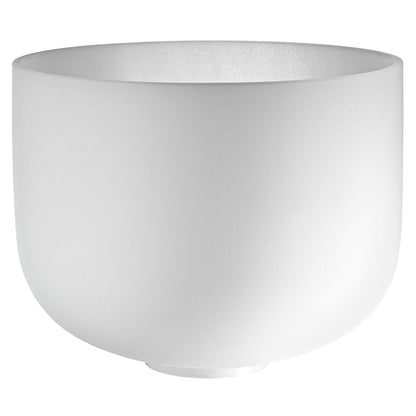 12" White-Frosted Crystal Singing Bowl, Note F3, Heart Chakra
