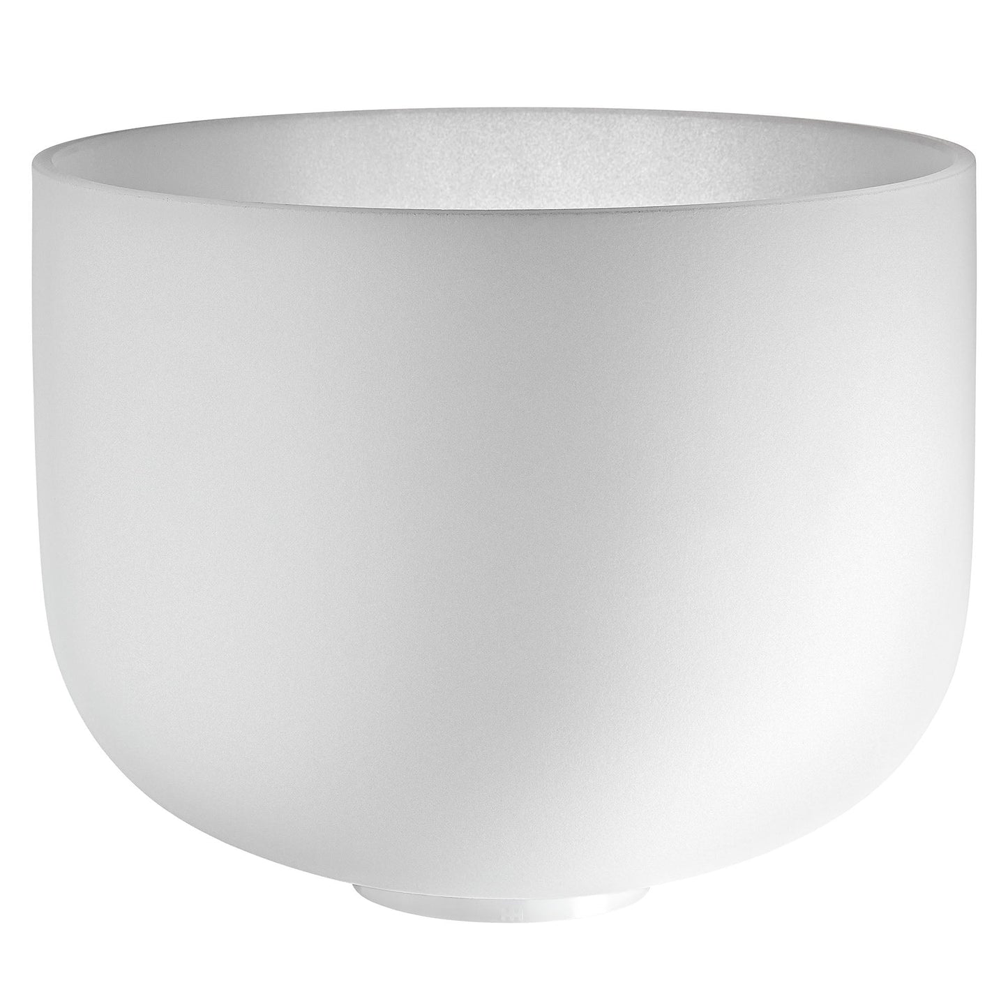 12" White-Frosted Crystal Singing Bowl, Note G3, Throat Chakra
