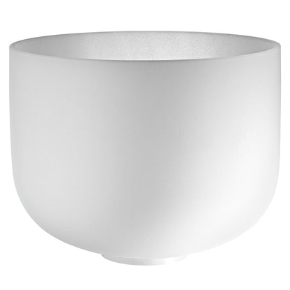 12" White-Frosted Crystal Singing Bowl, Note G3, Throat Chakra