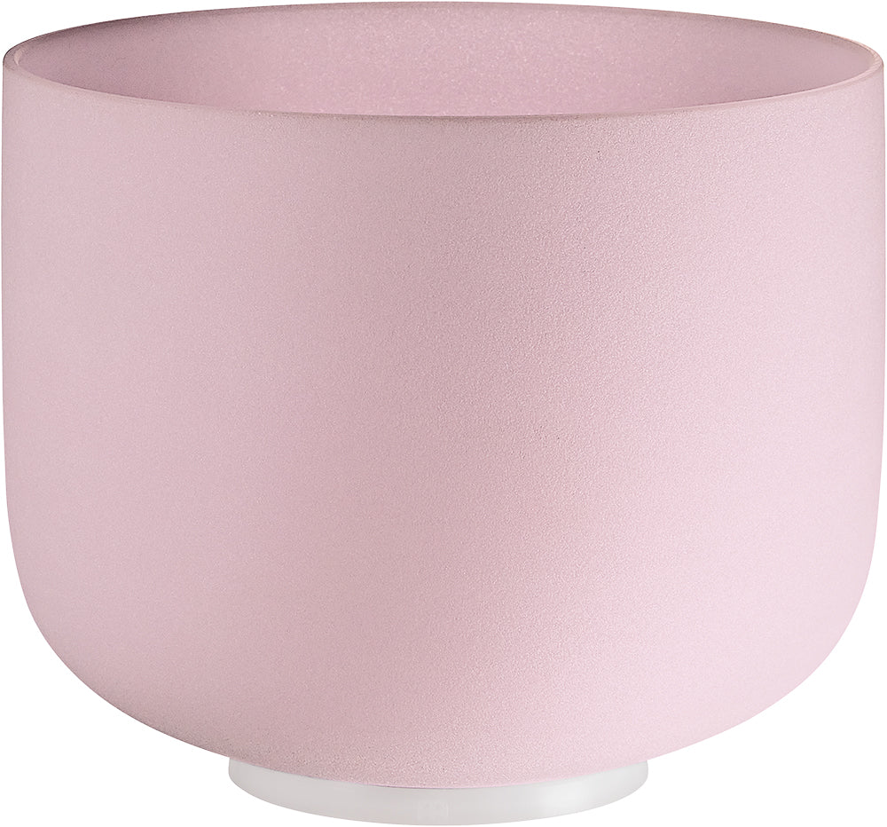 10" Rose Quartz Crystal Singing Bowl, Note F4, Heart Chakra