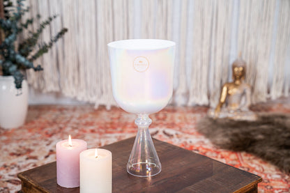 6.75" Crystal  Chalice, C4Singing, Creamy, Root Chakra