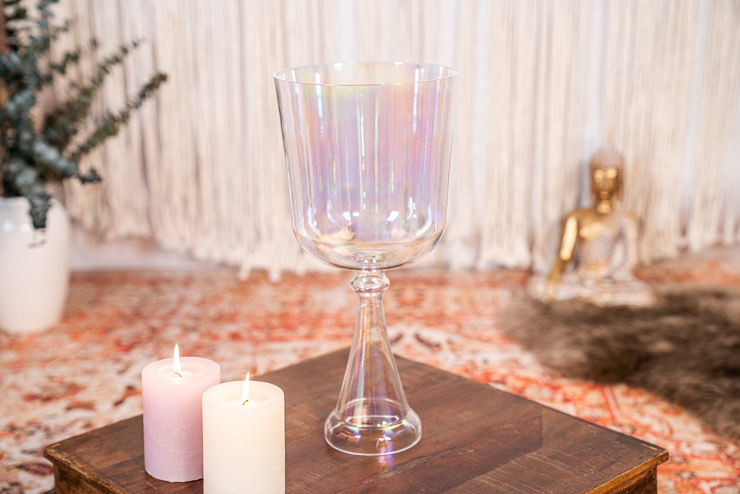 7" Crystal Singing Chalice, B3, Clear, Crown Chakra