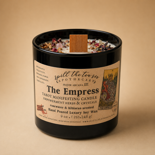 The Empress Tarot Rose Water & Hibiscus Intention Candle – 9 oz