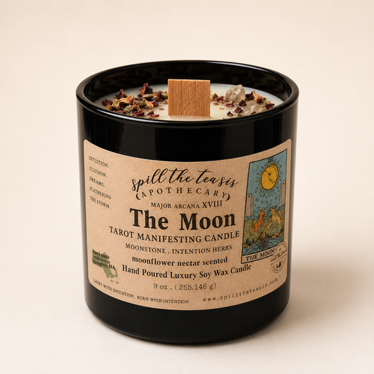 The Moon Tarot Pear, Rose & Amber Candle – 9 oz