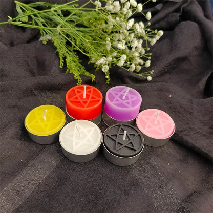 Pentacle Beeswax Tea Light Candles for Rituals and Spells