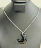 Assorted Gemstone Crescent Moon Necklace