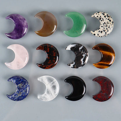 Assorted Natural Crystal Moons For Healing And Protection