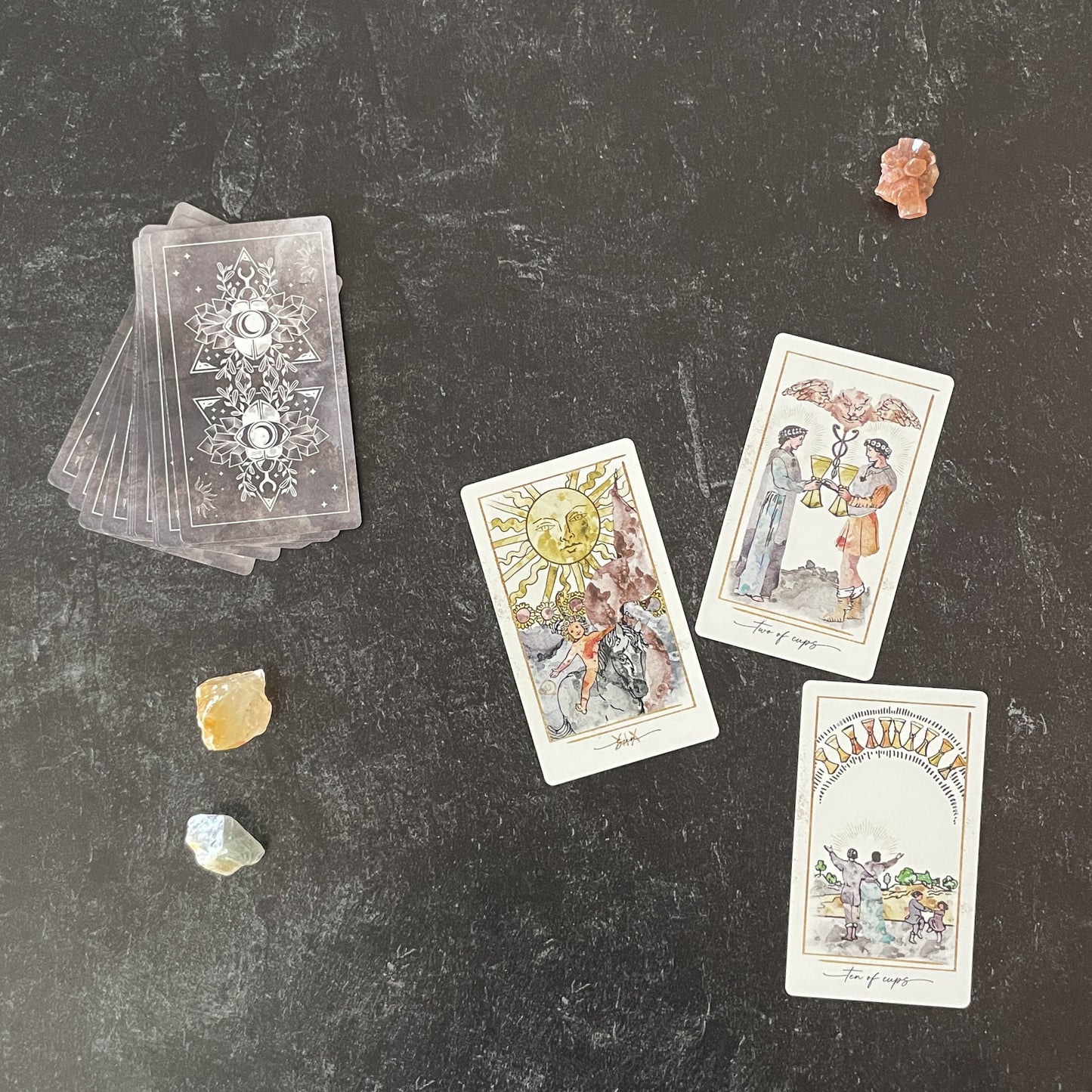 Modern Hue Tarot Deck: Reimagined Rider-Waite Watercolors