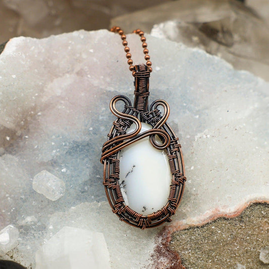 Dendritic Agate #2 Wire Wrap Crystal Pendant